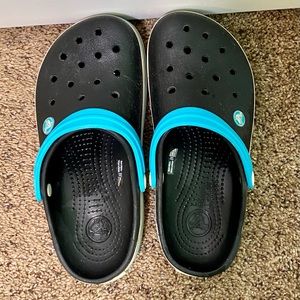 Crocs|Black, Blue, and White Crocs